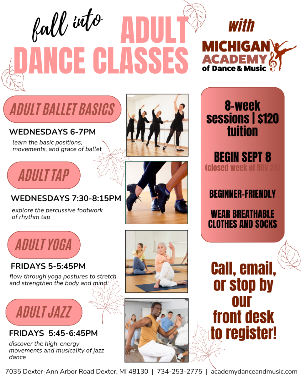 Adult dance class flyer